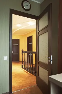 Door Prints: Glass Door in a Modern Hotel Corridor Print