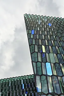 Harpa Concert Hall Prints: Detail of the glass facade