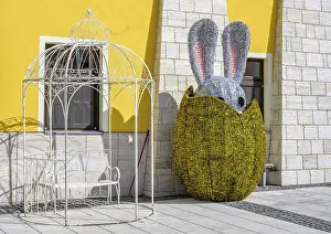Animal Depiction In Art Prints: Glittering Easter bunny figurine