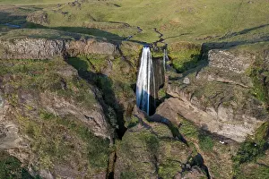 Deserted Waterfalls In Iceland Prints: Gljufrabui Waterfall