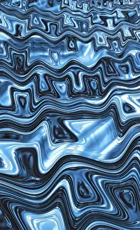Deserted Blue Background Image Prints: Gnarled blue background - abstract computer-generated image