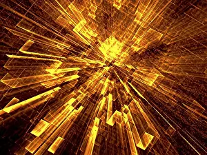 Virtual Reality Background Prints: Golden background - abstract computer-generated image