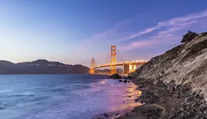 Suspension Bridge USA Prints: Golden Gate Bridge, evening light