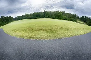 Deserted Golfing Spot Prints: Golf course on a cloudy day