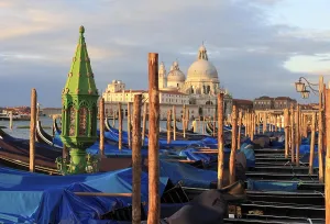 Grand Canal View Prints: Gondolas in front of the Piazzetta