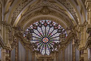 Upper Franconia Church Prints: Gothic rosette above the organ