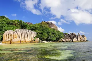 Anse Source D'Argent Beach Prints: Granite rocks on Anse Source d'Argent beach