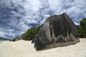 Rock Face Landscape Photography Prints: Granite rocks on the beach of Anse Source dArgent