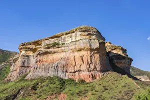 Uninhabited Natural Preserve Prints: Grassland with sandstone cliffs and cliffs