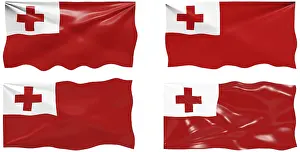 Prints of Great Image of the Flag of Tonga Tonga Prints: Tongan Flag Print - Great Image