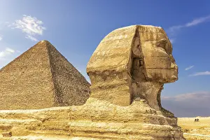 The Great Sphinx Statue Prints: The Great Sphinx and the Pyramid of Cheops