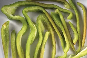 Vegan Diet Meal Ideas Prints: Green bell pepper slice or section texture