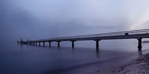 Uninhabited Boat Landing Stage Prints: Gromitz pier in the evening light