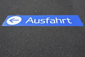 Deserted Road Signs Prints: Ground marking exit
