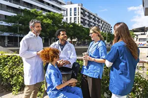 Healthcare Professionals Teamwork Prints: Group of multi ethnic doctors, nurses