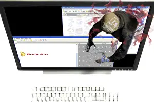 Data Theft Prevention Prints: A Hacker from the Internet is stealing or destroying important data on the harddisk