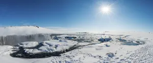 Icelandic Winter Landscapes Prints: Hafragilsfoss Waterfall in winter