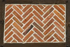 German Federal State Architecture Prints: Half-timbered facade with brick pattern