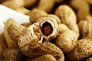 Food Photography Close Ups Prints: Halved peanut
