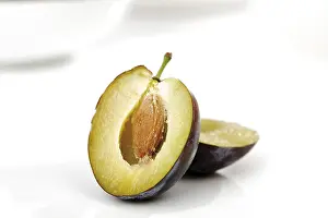 Healthy Eating Plums Prints: Halved Plum