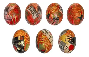 Hand Painted Easter Eggs Prints: Hand painted Easter eggs with gold leaf and dollars
