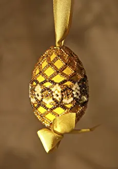 Easter Egg Artwork Prints: Handmade Easter egg decorated with beads