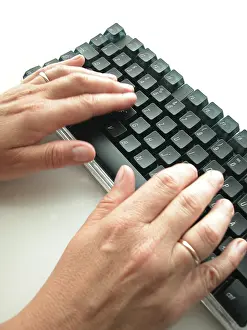 Leisure Time Activities Prints: Hands at computer keyboard