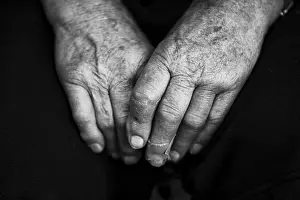 Hands of an Elderly Man Print