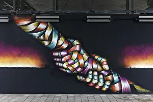 Street Artist Prints: Two Hands in Opposition Print - Düsseldorf, Germany