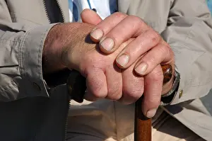 Colorful Hand Art Prints: Hands of an old man