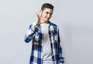 Hand Gesture Prints: Handsome guy gesturing everything is ok