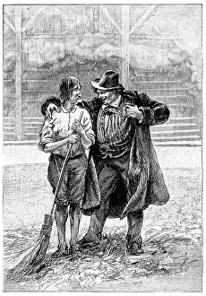 Prints of This is what will never happen to you. with a nose like yours!, vintage engraved illustration. Jules Verne Cesar Cascabel, 1890 Cascabel Prints: Vintage Print: This is what will never happen to you