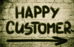 Symbolic Picture Advertising Prints: Happy Customer Concept