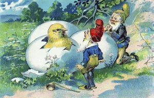 Easter Greeting Card Prints: Nostalgic greeting card for Easter