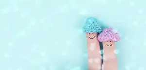Love Symbol Picture Prints: Happy, similing face on finger