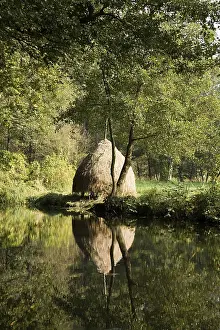 Autumn Landscape Europe Prints: Haystack at the Spree in the Spree Forest