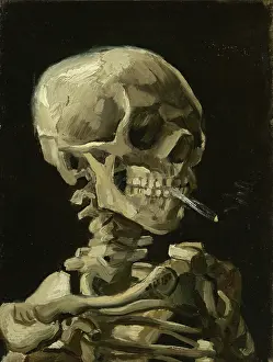 Dutch Painter Biography Prints: Head Of A Skeleton With A Burning Cigarette