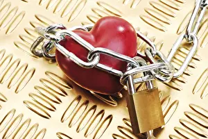 Symbolic Heart Image Prints: Heart in chains and padlock