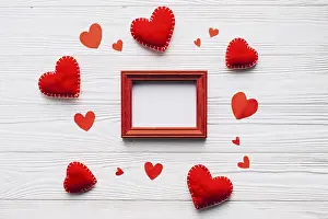 Symbolic Heart Shape Prints: Hearts around frame