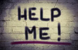 Framed Print : Help Concept Print Framed Print : Help Concept Print
