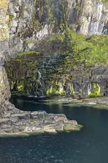 Deserted Waterfront UK Prints: Hidden waterfall, Elephant Cliffs