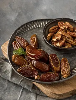 Healthy Eating Arrangement Prints: High angle dates nuts arrangement