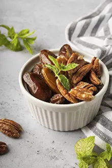 View From Above Table Prints: High angle nuts dates bowl