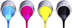 Cmyk Concept Prints: high resolution 3D rendering of a cmyk concept