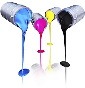 Cmyk Concept Prints: high resolution 3d rendering of a cmyk concept
