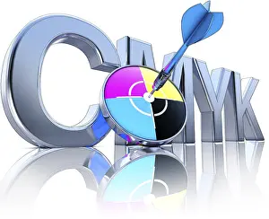 Electronic Technology Prints: high resolution 3D rendering of a cmyk concept