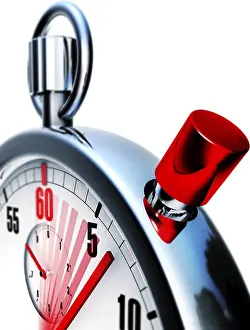 Deserted Sports Venue Prints: High resolution 3D rendering of a stop watch