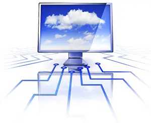 Digital Data Storage Prints: High resolution rendering of a cloud computing concept
