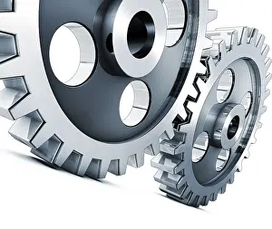 High Resolution Rendering Prints: high resolution rendering of a gears concept