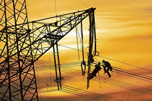 High Voltage Engineers Prints: High-voltage engineers at work